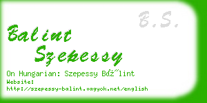 balint szepessy business card